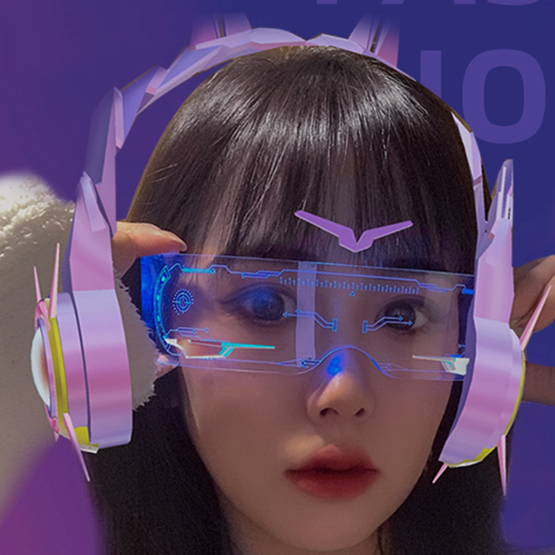 Neon Sign Party - LED 発光カラフルなサングラスモダンパンクゴーグル男性女性ハロウィンクリスマス光る装飾メガネコスプレパーティー小道具