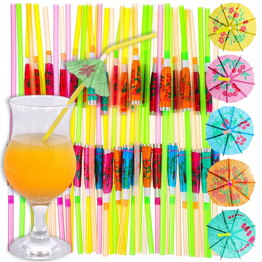 Paper Straw Color - 30/60 個のカラフルなドリンクストロー紙傘付きフェスティバルパーティーレストラン家庭用休暇ドリンク装飾ストロー XJM