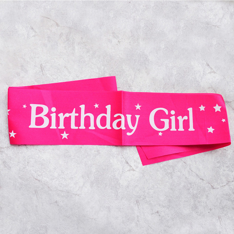 Birthday Sash Glitter - 女の子のためのマーメイドサテンリボン,誕生日パーティーの装飾アクセサリー,ショルダーベルト,キラキラ,パーティー用品