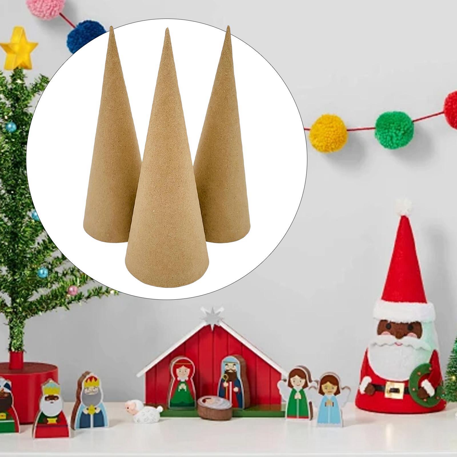 Cotton Candy Cone - 3x ペーパーマシェコーン、クラフト用の開口底、想像力豊かなアートクラフト、細かい細工用の段ボールコーン、スクラップブッキング用