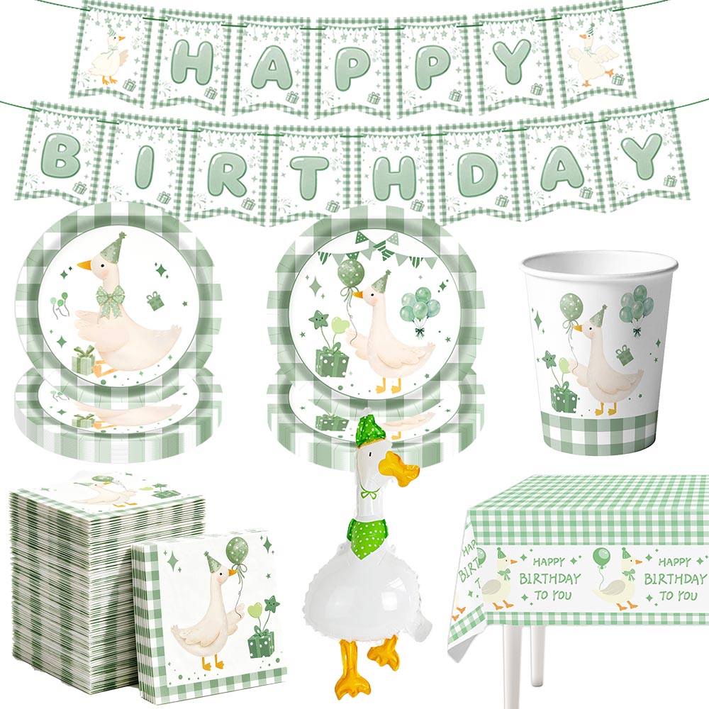 Table Cloth Disposable - グリーン シリーシー グース 使い捨て食器 紙皿 カップ