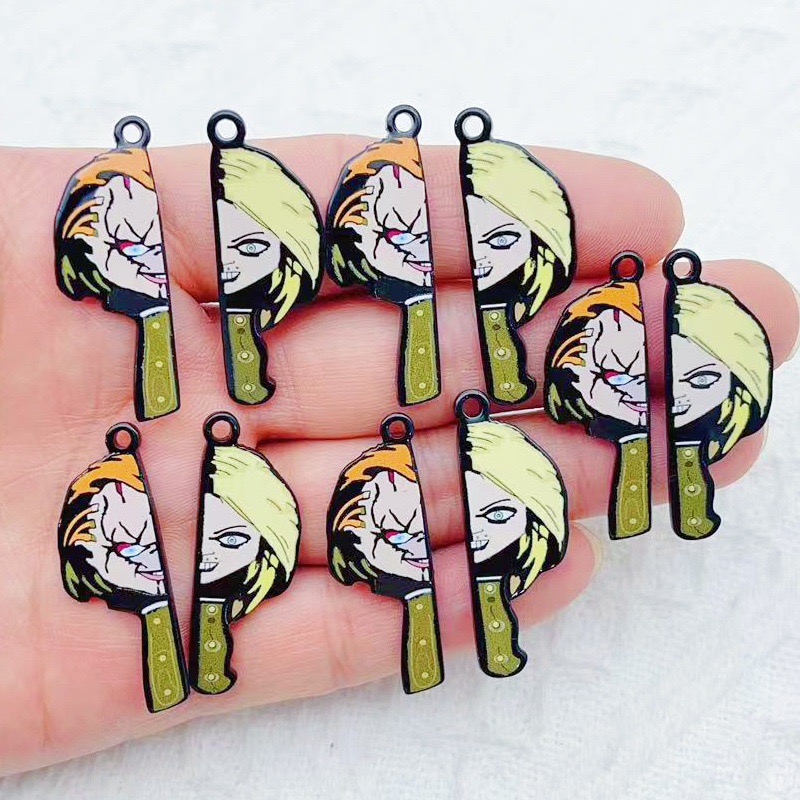 Event Party - 10 個漫画ピエロ面白いカップル片面アクリルジュエリー DIY アクセサリーバッグキーホルダーペンダント