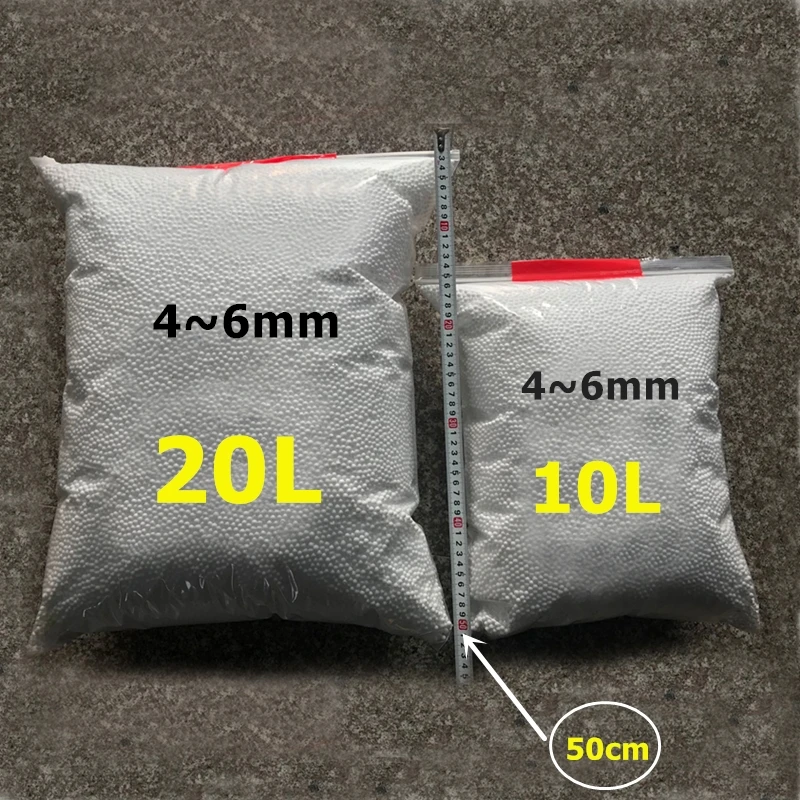 Event Z - 4-6mm 10L/20L ホワイト発泡スチロールボール、ビーズバッグ、ベビーベッド、睡眠用枕、ビーズバッグ、椅子、ソファビーズの詰め物用