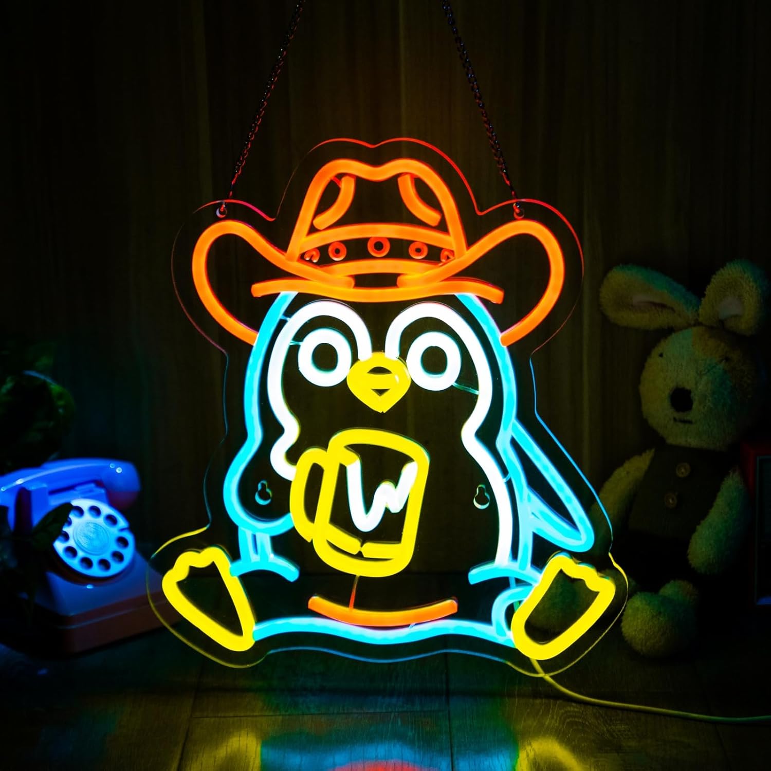 Neon Sign Party - ペンギンネオンサインUSB電源LEDライト 子供部屋 ペットショップ 誕生日パーティー ゲームルーム 寝室装飾