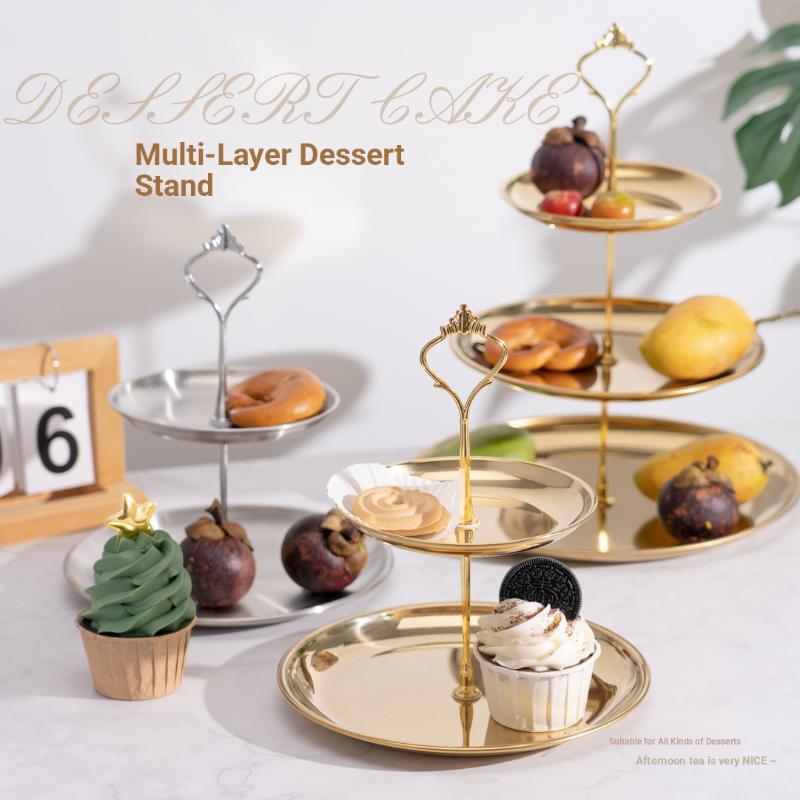 Cupcake Stand Tier - 【CPI】ゴールドシルバー2/3段ケーキスタンドパーティーデザートタワー、ホリデーギャザリング用エレガントなサービングスタンド、カップケーキスタンドデコレーション