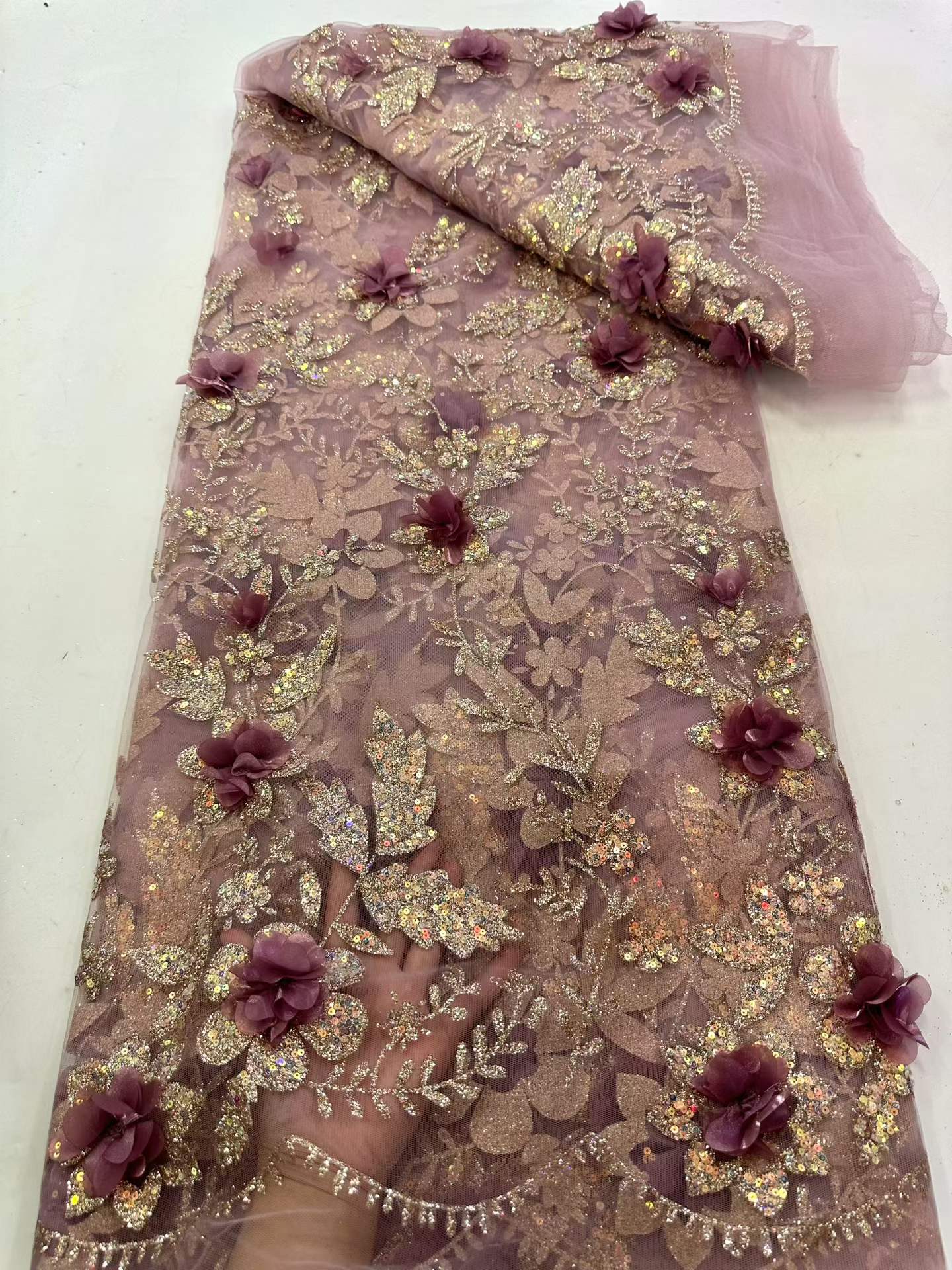 Glitter Tablecloth - アフリカレース生地刺繍スパンコールナイジェリアレース生地 3D 花 2026 高品質フレンチチュールレース生地ドレス用