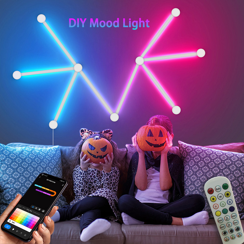 Neon Sign Party - スマートRGBウォールランプ、Bluetoothアプリ接続LEDライトバー（音楽パーティー用）、DIYテレビバックライト、寝室ゲーム用雰囲気装飾