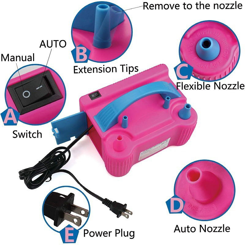 Balloon Pump Hand - 1個、バルーンインフレータブル電動エアポンプ、誕生日パーティー用品、ウェディング用品、二層バルーン電動ポンプ、パーティー