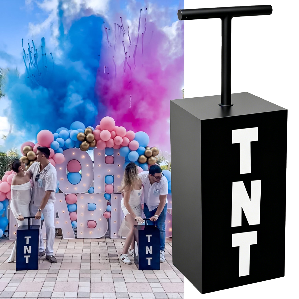 Confetti Cannon Tube - TNTジェンダーリビールマシンキット ベビー煙装飾用品 お祝いアイデア 背景幕 記念品 花火用品