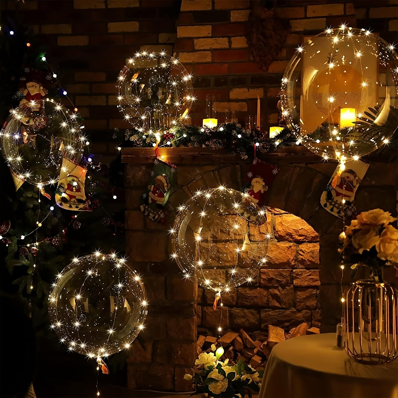Led Balloon Light - LEDライト付きボボバルーン20個セット、20インチ透明ボボバルーン、パーティー、結婚式、クリスマス、屋外装飾用