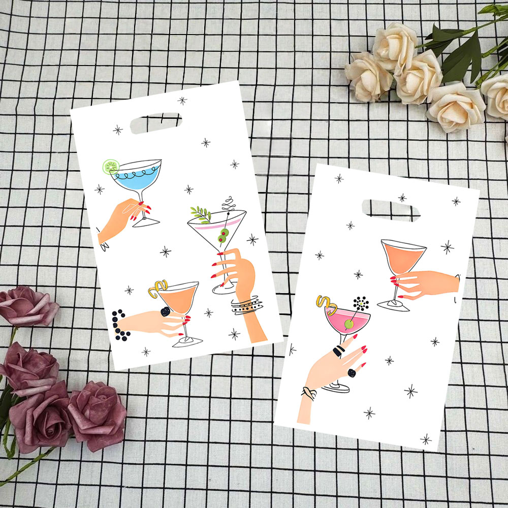 Party Event Supply Store - 20個/40個入りパーティーギフトバッグ、ワイングラスを持った人物のシンプルな描画スタイルの白いギフトバッグ、誕生日、フェスティバル、パーティー、イベント、ギフト包装袋、パーティー記念品包装袋、イベントやパーティー用品、オフィスギフトに最適、持ち運びが簡単、保管も簡単。