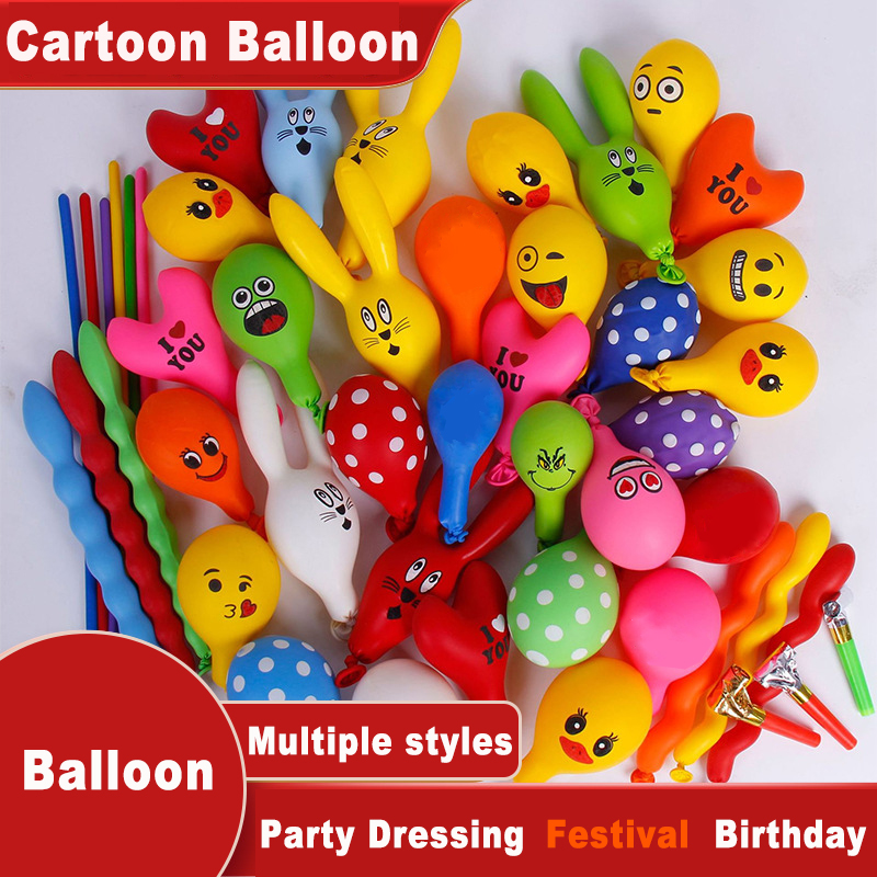 Balloon Pump Hand - 50/100 個ガスポンプは提供されていません漫画風船装飾ヘリウムインフレータブル風船動物アヒルウサギ風船