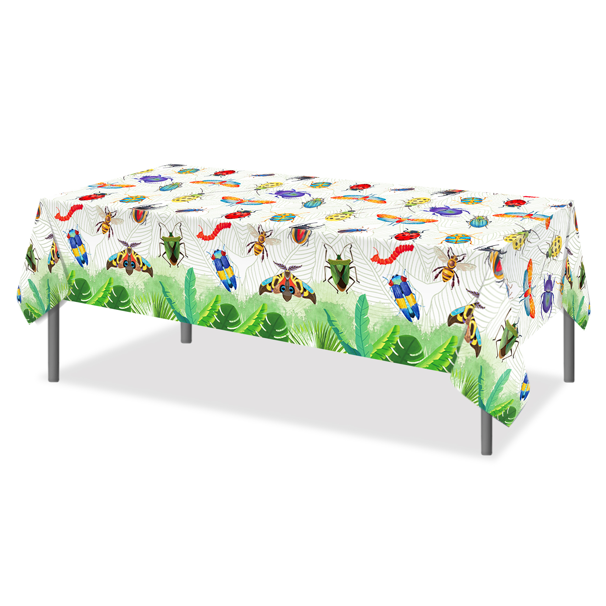 Table Cloth Disposable - 130*220 センチメートル漫画春昆虫トンボパーティー使い捨てテーブルカバーお祝い誕生日パーティーキャンプマットテーブルクロス装飾