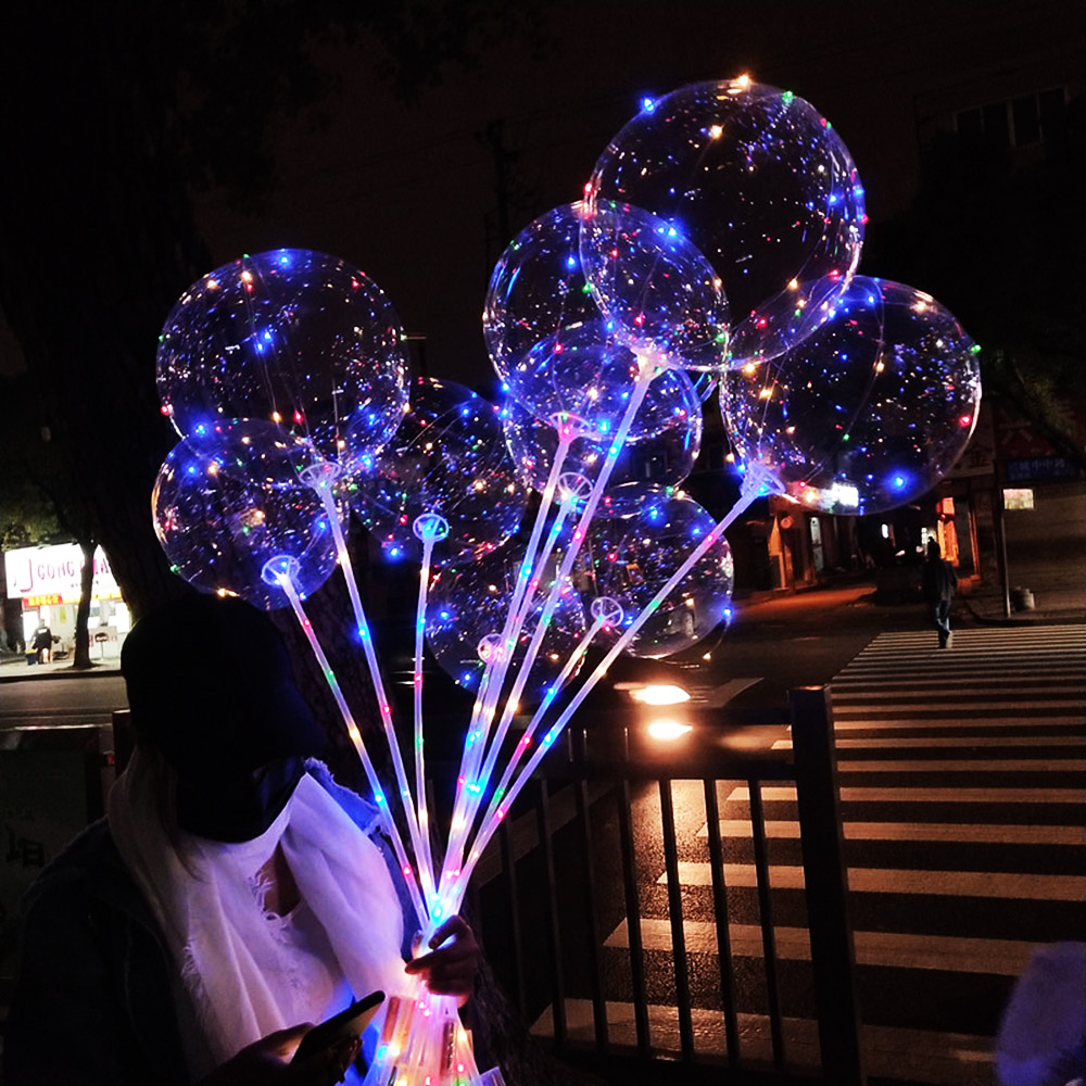 Led Balloon Light - 5/10/15/20 パック LED ライトアップボボバルーンカラフルなハンドル 120 センチメートル暗闇で光るボボバルーン結婚式バレンタインデーの装飾