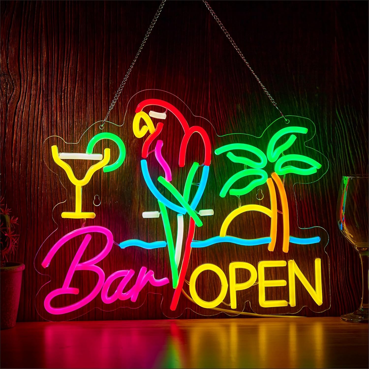 Neon Sign Party - バーオープンネオンサインビジネスアートウォールライトUSB LEDネオンライト（ビールクラブ、レストラン、パーティー、寝室の装飾、ギフト、ナイトライト）