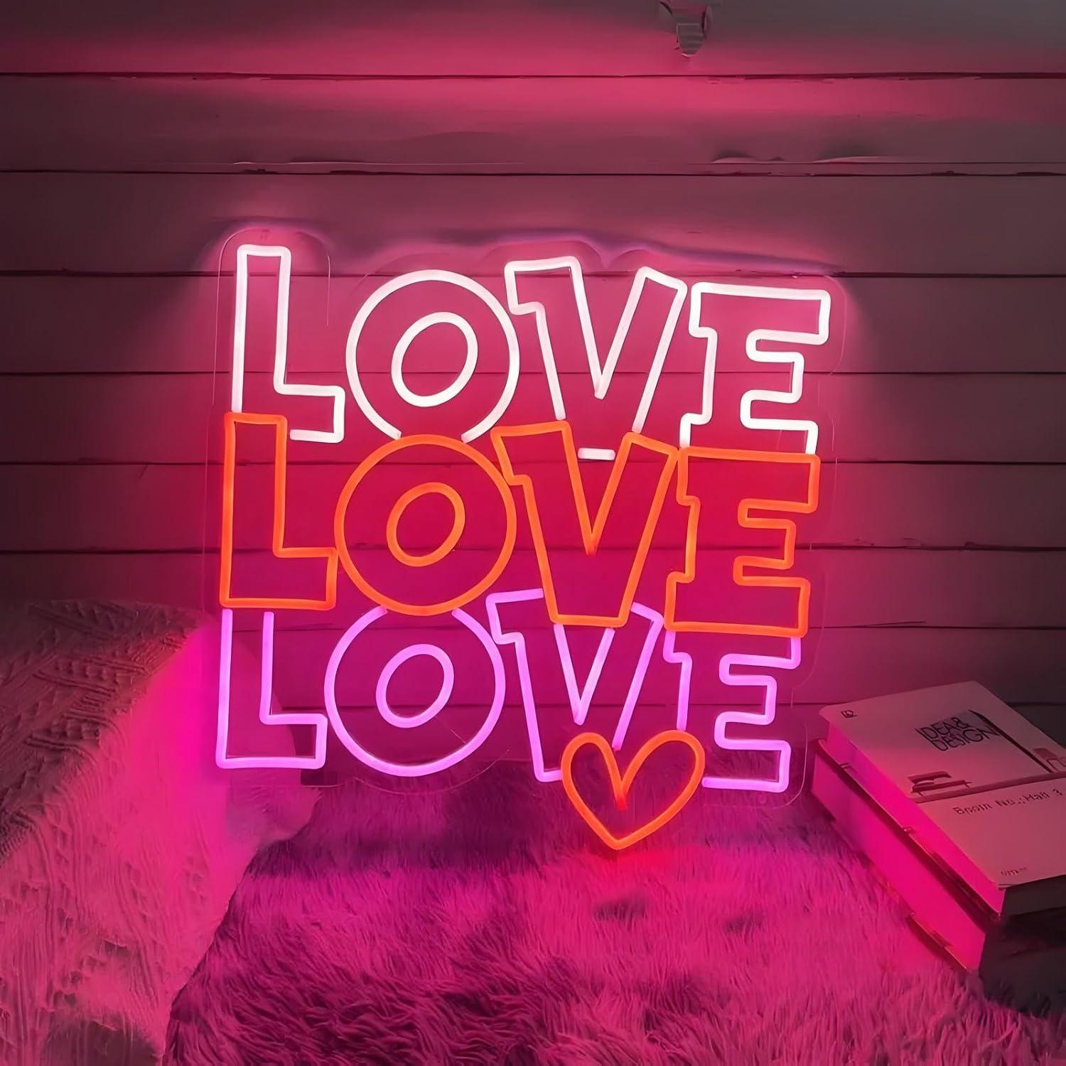 Neon Sign Party - ラブネオンサイン USB調光可能LEDネオンライト 結婚式 婚約記念日 パーティー ショップ