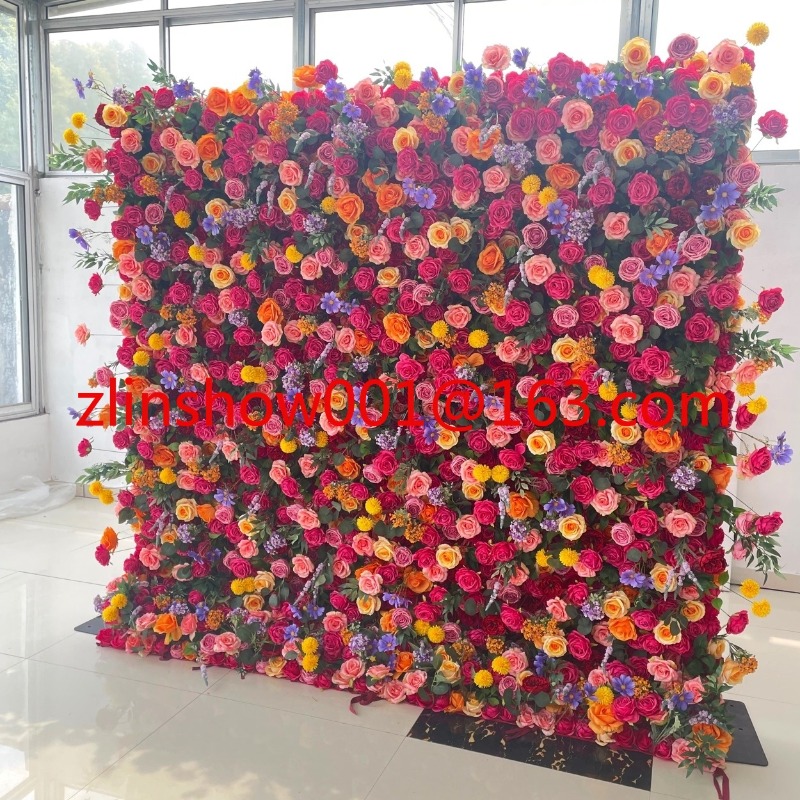 Event Party Supply Rental - イベントパーティーレンタル用品アイテムフォトブース小道具シルク5Dハンギング8x8フラワーウォール背景 結婚式パーティー用