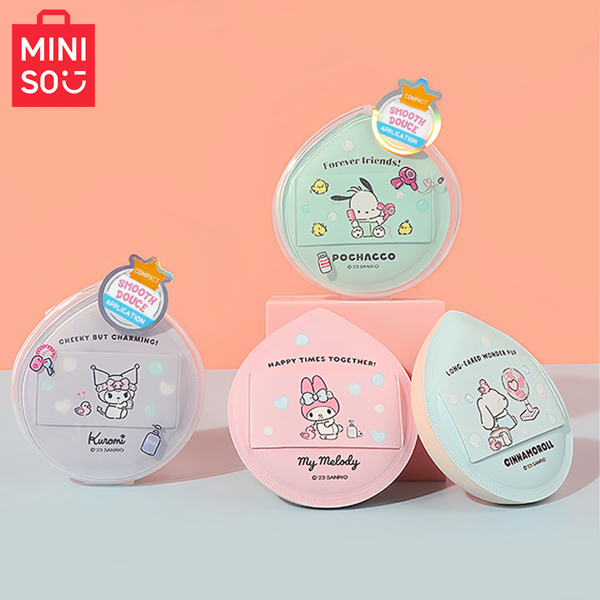 Cotton Candy Cone - MINISO サンリオ 抗菌特大コットンキャンディポケットエアクッションメイクアップパウダーパフ 長持ちノンスティックパウダー