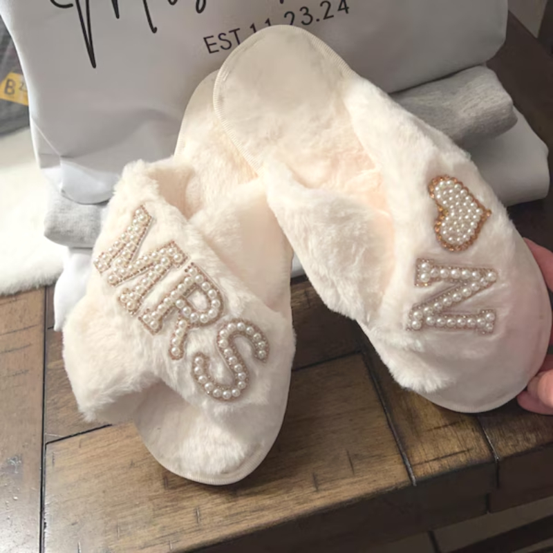 Event Z - Mrs+a-z 文字ゴールドパール文字ソフトオープンスリッパ独身パーティー用品花嫁介添人結婚式の装飾ハネムーンギフト