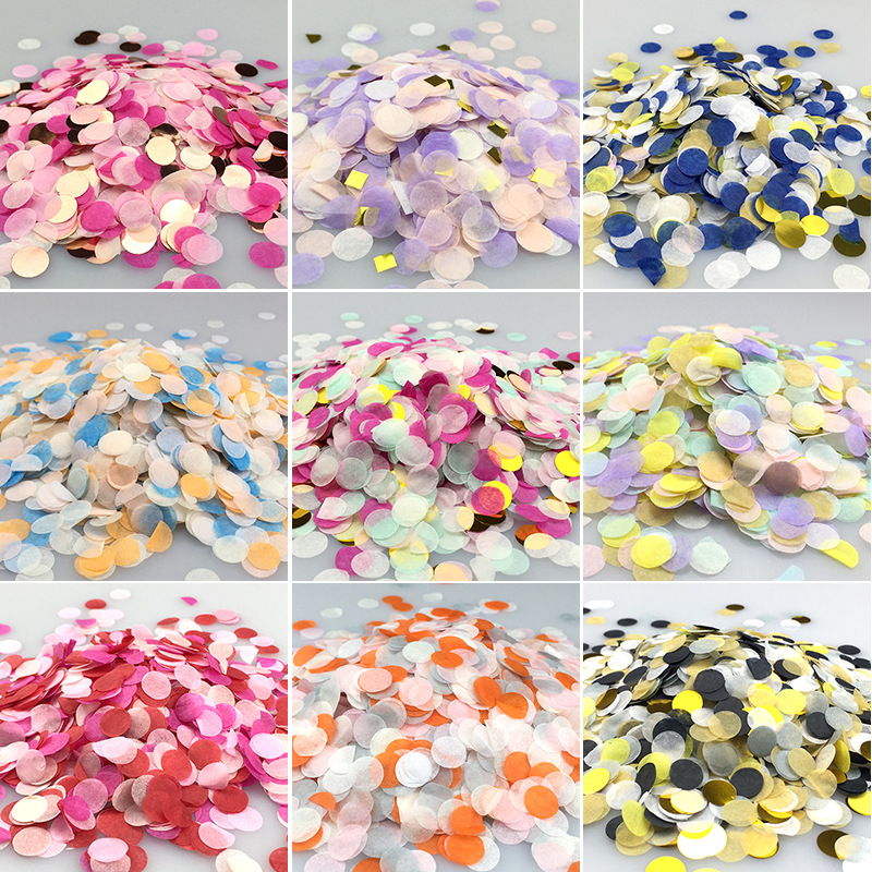 Confetti Cannon Tube - 1000 ピース/バッグ 1 センチメートル紙紙吹雪ミックスカラー結婚式誕生日パーティーの装飾ラウンドティッシュバルーン 10 グラムベビーシャワーの装飾