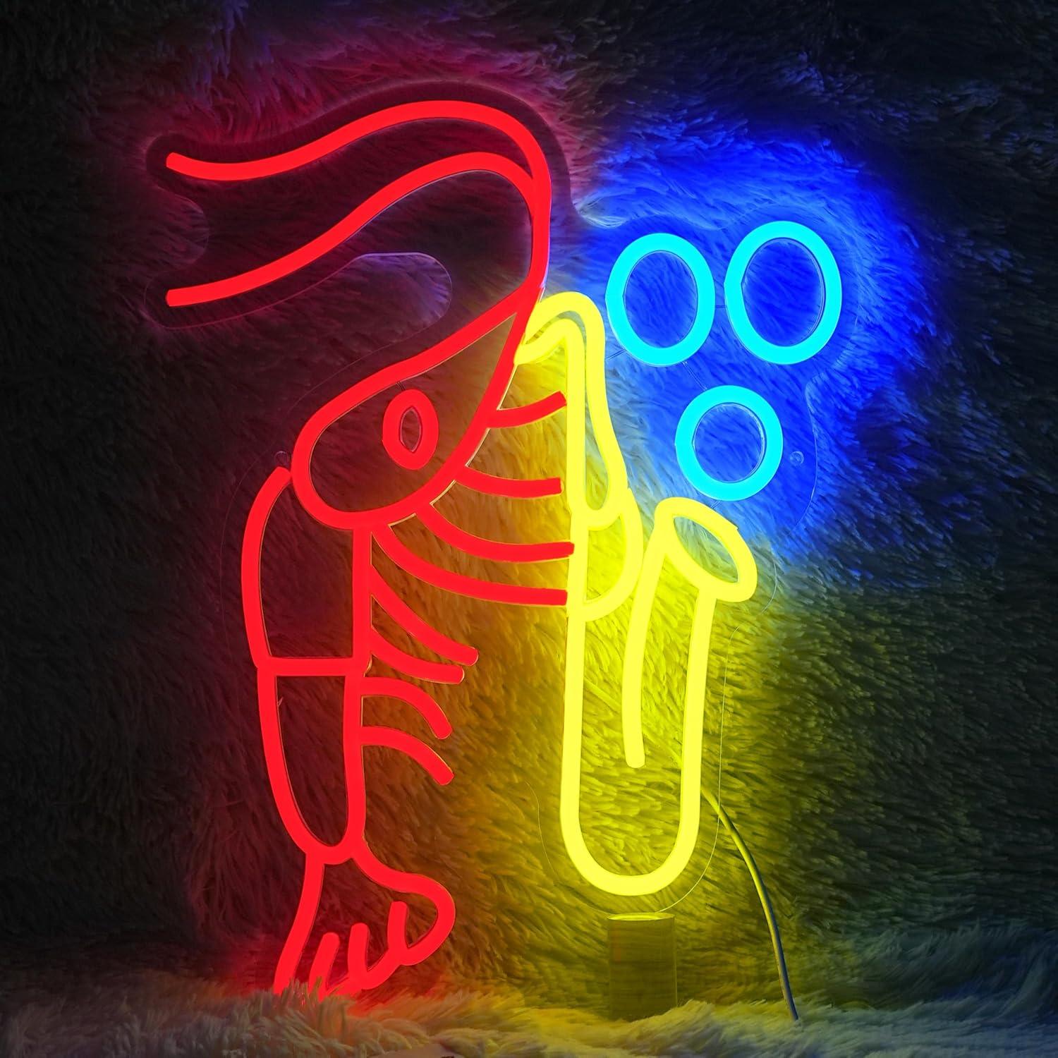 Neon Sign Party - ロブスターサックスネオンサイン ジャズミュージック ヴィンテージジャズ シュリンプLEDライトサイン 教室 オフィス