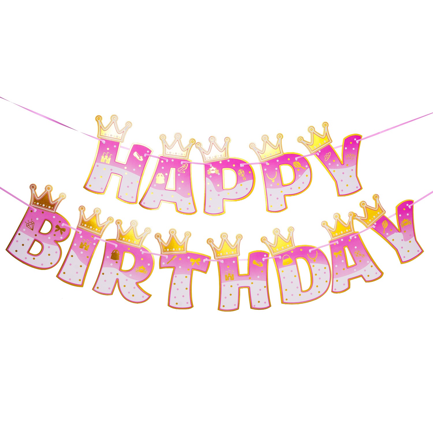 Party Banner Gold - ピンクのプリンセスフローラルバナー,誕生日のテーマ,出生前のパーティーのための装飾,女の赤ちゃんのための花輪