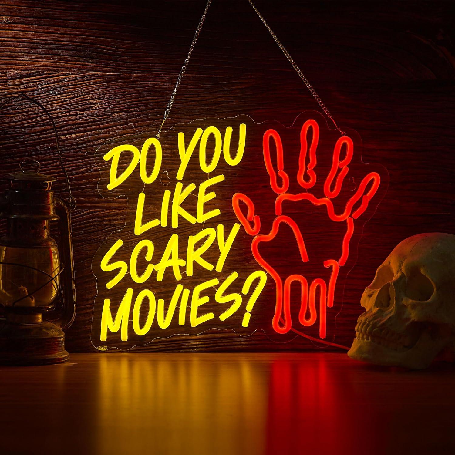 Neon Sign Party - 怖い映画が好きな方へ！ネオンサイン調光可能USB LEDライト、ホラーシアター、エスケープルーム、バー、ハロウィンパーティー、壁飾り、アートサインに最適