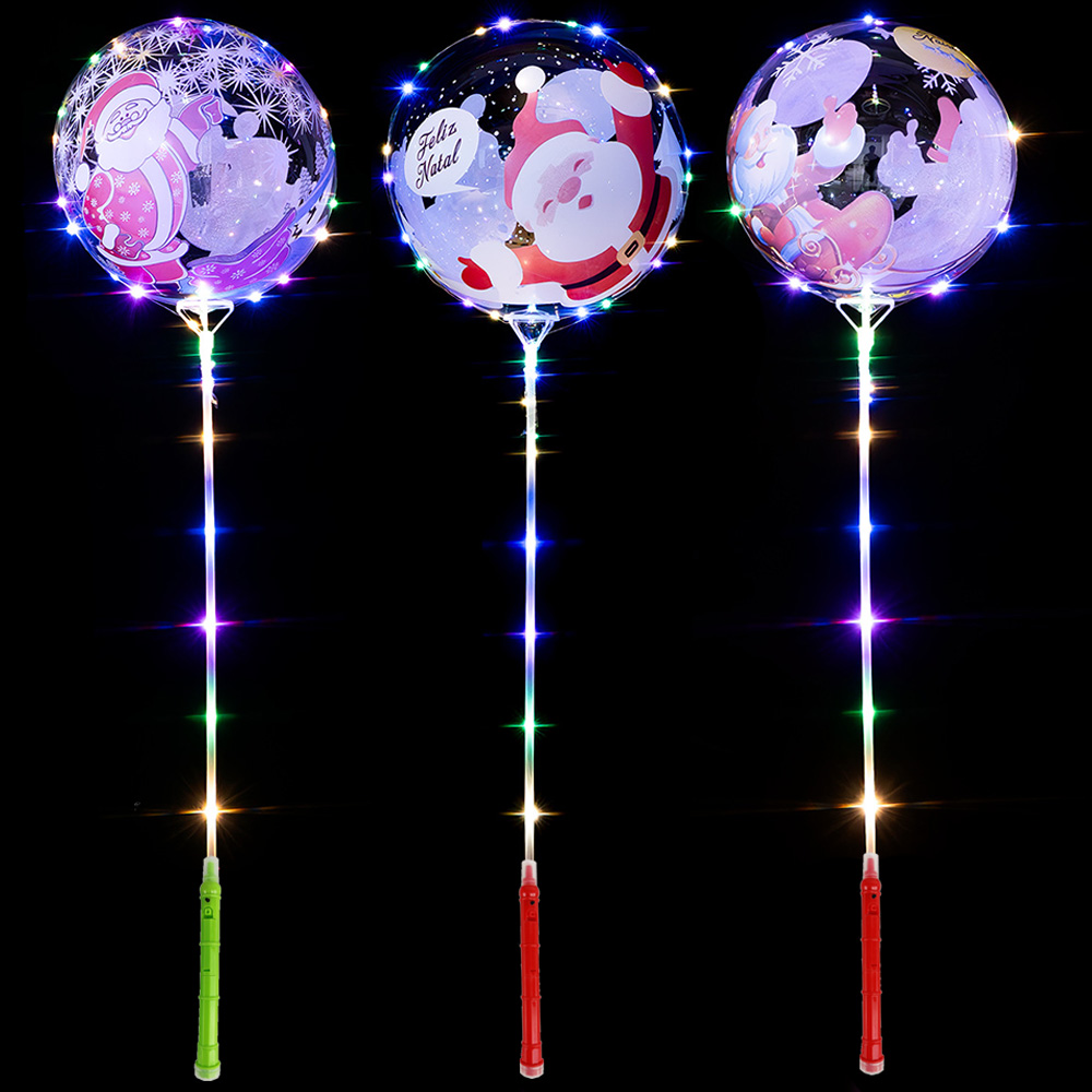 Led Balloon Light - 1-20パックのクリスマスLEDライトアップボボバルーンセット、カラフルな3段階点滅ハンドル付き、20インチボボバブルバルーン、70cmスティック入り