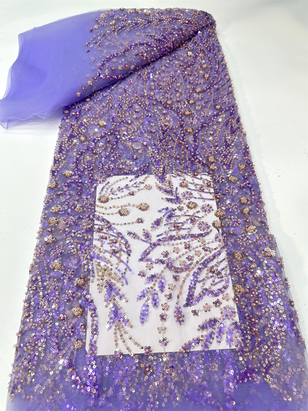 Glitter Tablecloth - アフリカの高級フランス製ビーズ付きレース生地、スパンコール付き高品質刺繍チュール、ナイジェリアスタイルのパーティードレス縫製材料