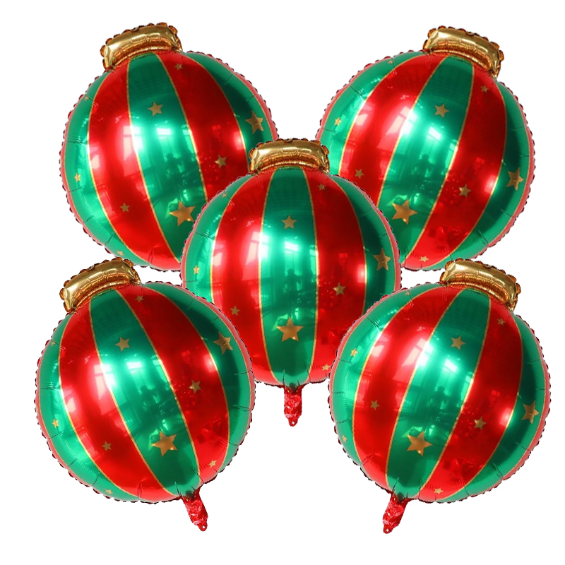 5 個レッドグリーンクリスマスボールサフペホイルバルーンメリ - Party Event Supply Store のレビューと価格