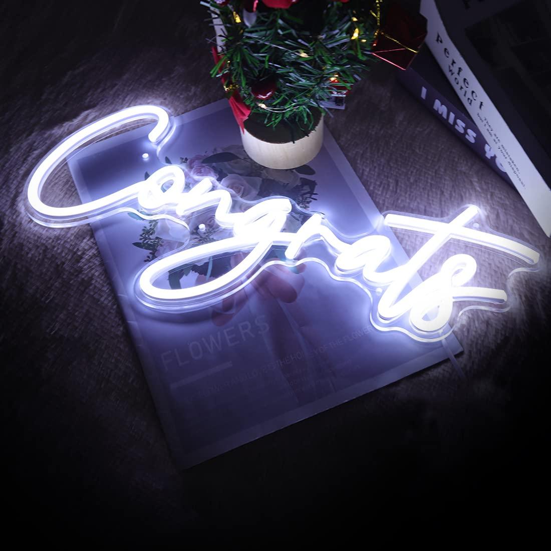 おめでとうネオンサイン USB調光可能LEDライト 卒業式  - Neon Sign Party のレビューと価格
