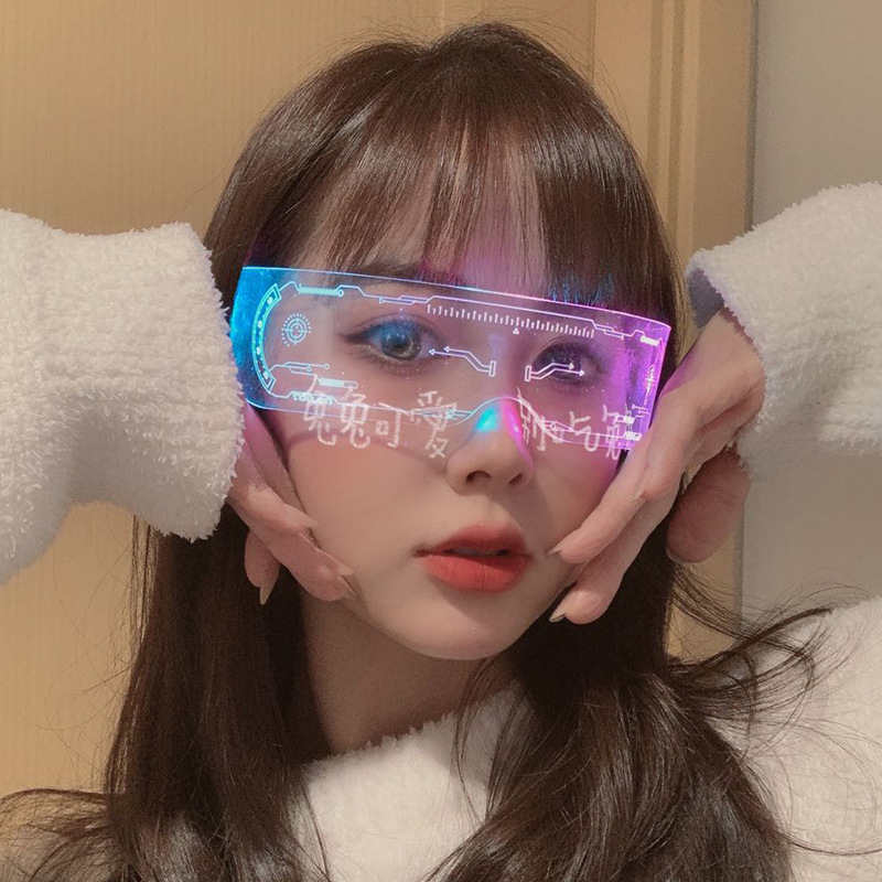 LED 発光カラフルなサングラスモダンパンクゴーグル男性女性 - Neon Sign Party のレビューと価格