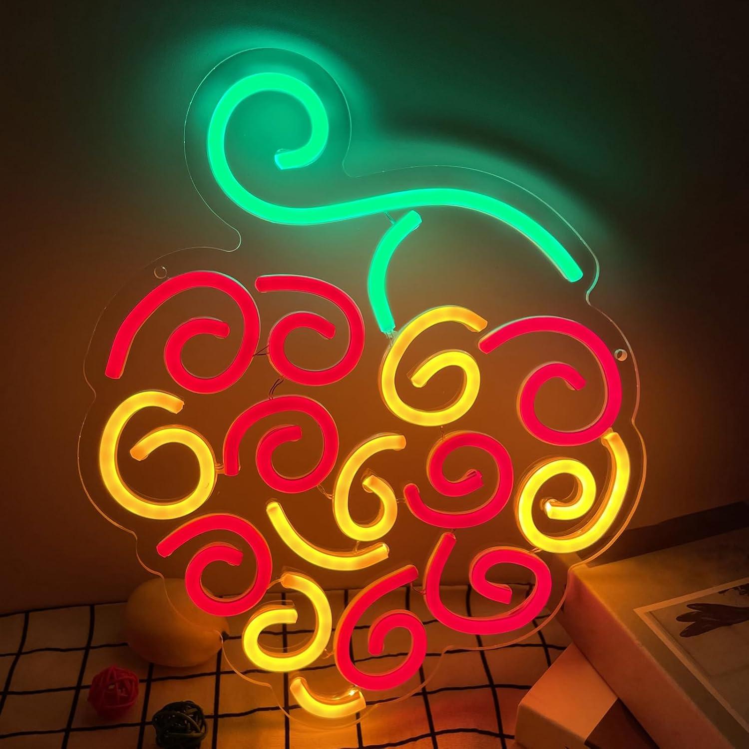 サイバーフルーツネオンサインUSB調光LEDライト寝室子供部 - Neon Sign Party のレビューと価格
