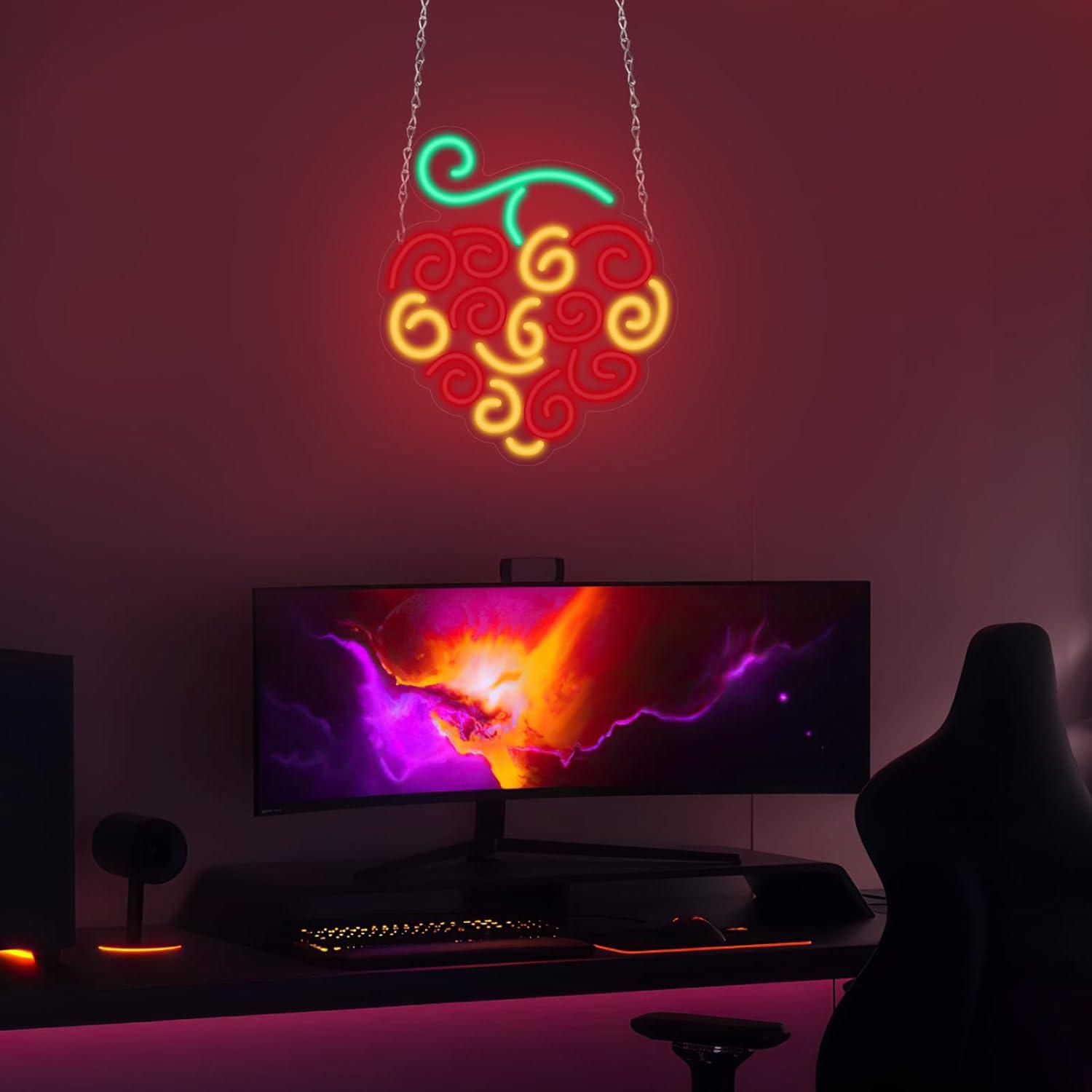 サイバーフルーツネオンサインUSB調光LEDライト寝室子供部 - Neon Sign Party のレビューと価格