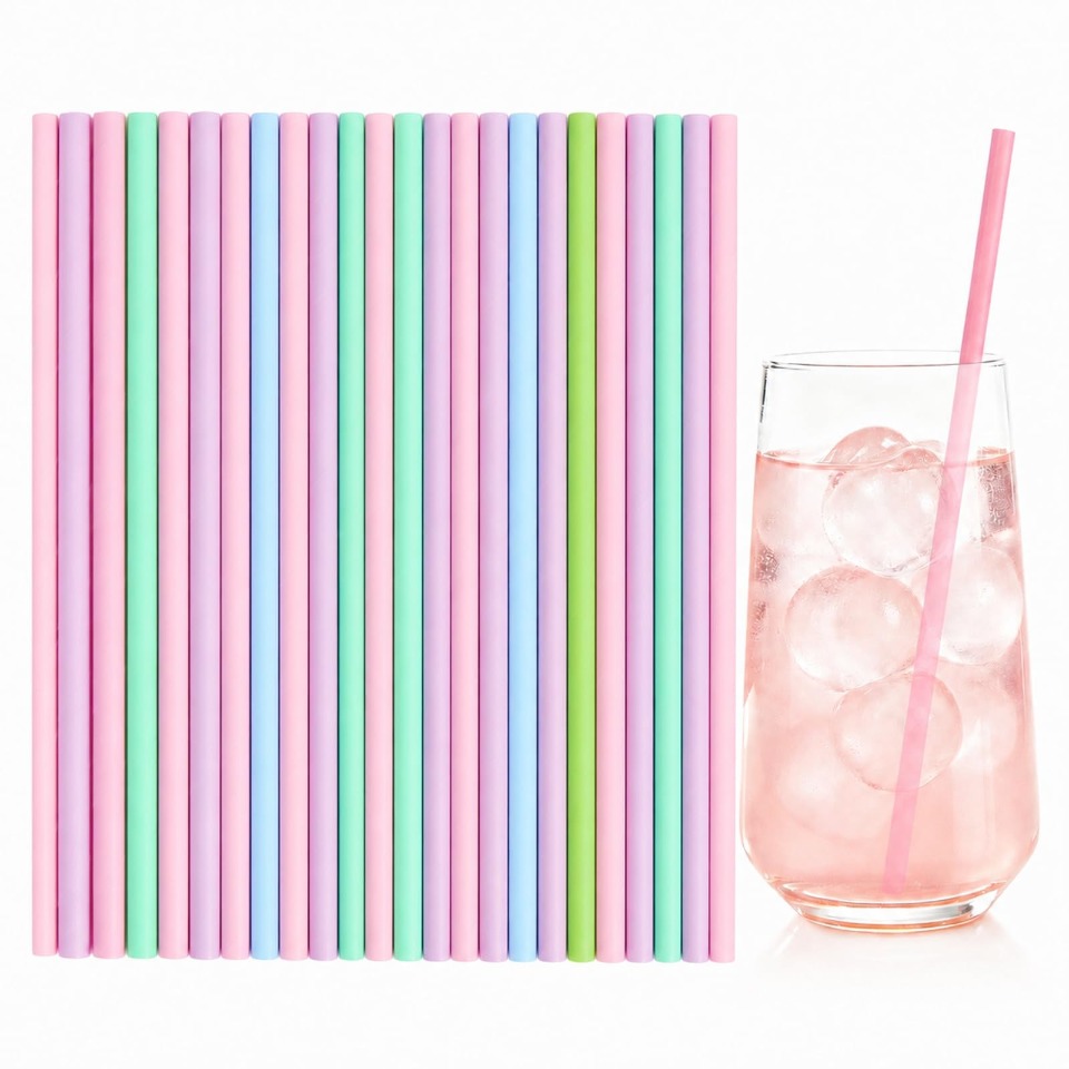 25/50/100 個使い捨て紙ストロー無地ストロー誕生日パ - Paper Straw Color のレビューと価格
