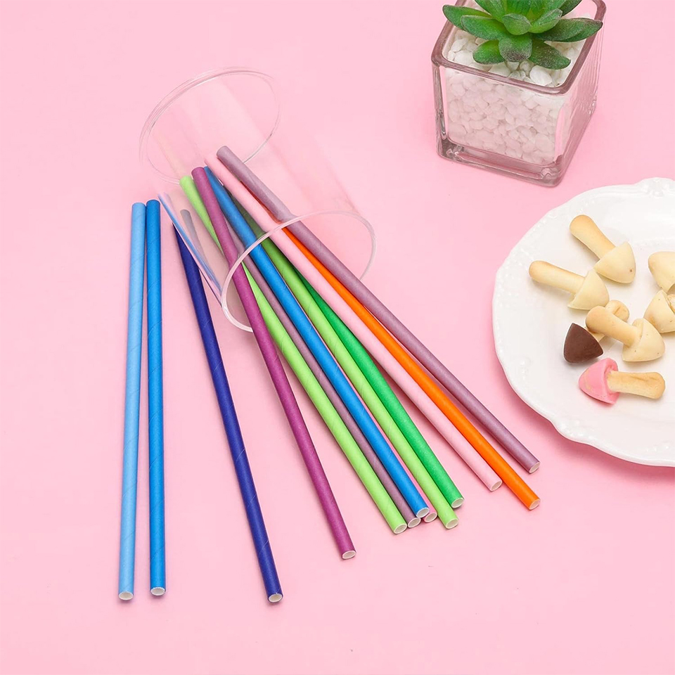 25/50/100 個使い捨て紙ストロー無地ストロー誕生日パ - Paper Straw Color のレビューと価格