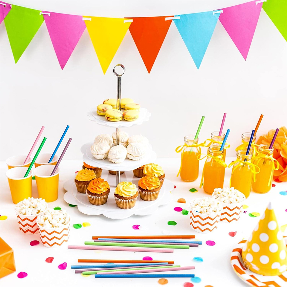 25/50/100 個使い捨て紙ストロー無地ストロー誕生日パ - Paper Straw Color のレビューと価格