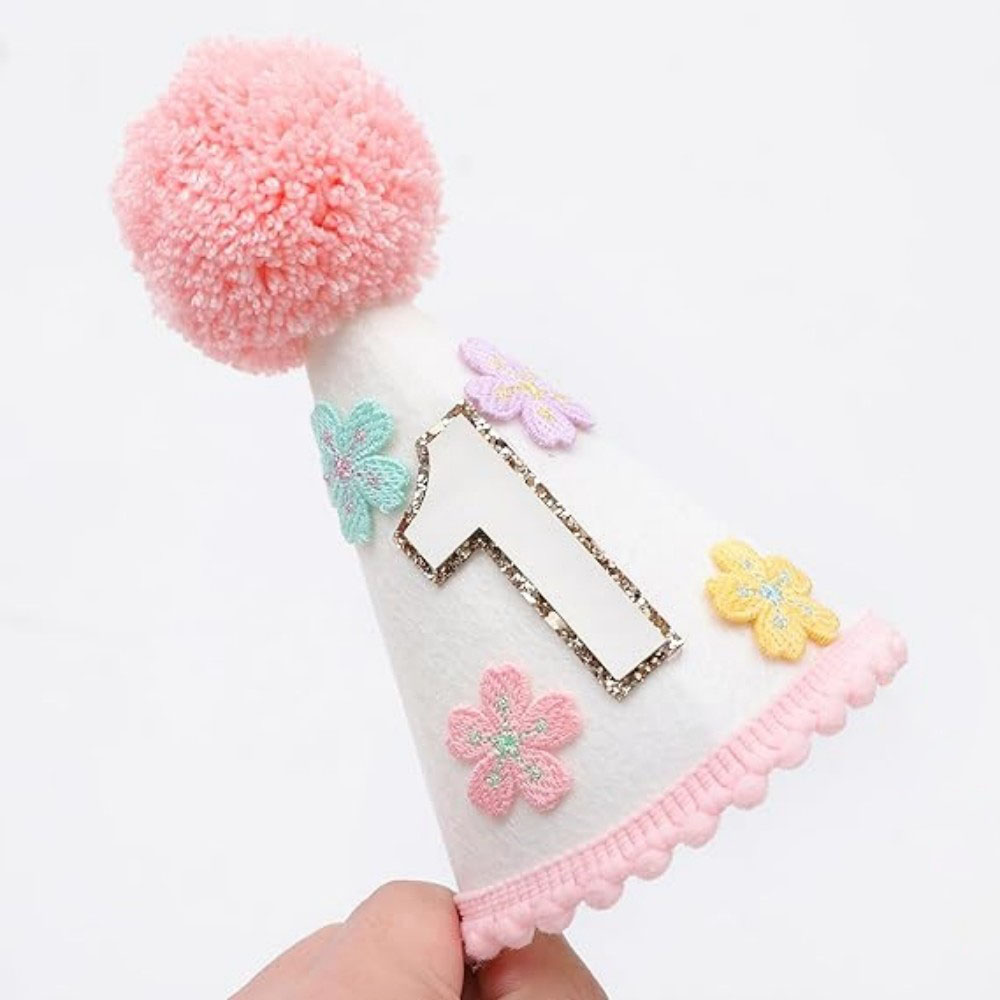 カラフルな花柄の円錐形の誕生日帽子、キュートで魅力的な誕生日 - Party Hat Cone のレビューと価格