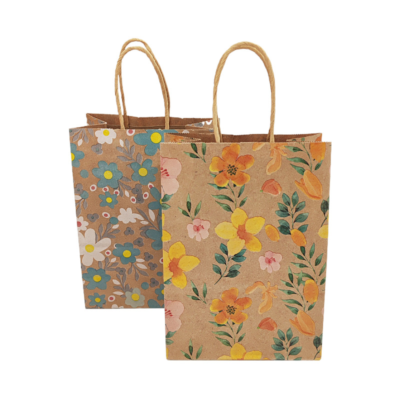 クラフト紙の花のギフトバッグ,ハンドルのラッピング,結婚式の - Event Party Shop のレビューと価格