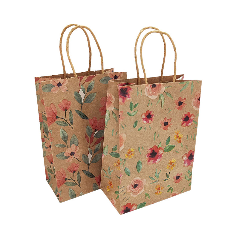 クラフト紙の花のギフトバッグ,ハンドルのラッピング,結婚式の - Event Party Shop のレビューと価格