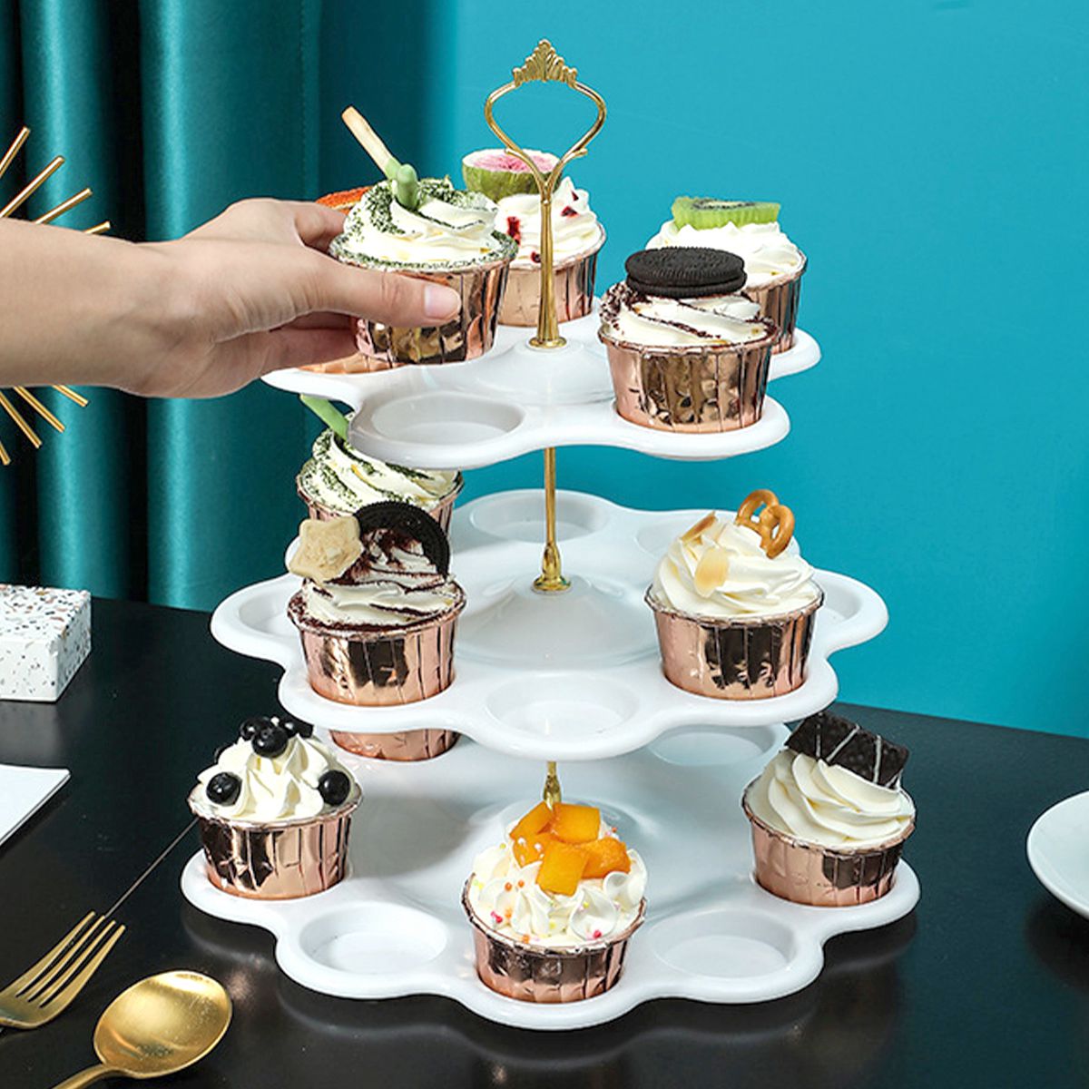 ケーキ,カップケーキ,フルーツプレート,デザートホルダー,ヨ - Cupcake Stand Tier のレビューと価格