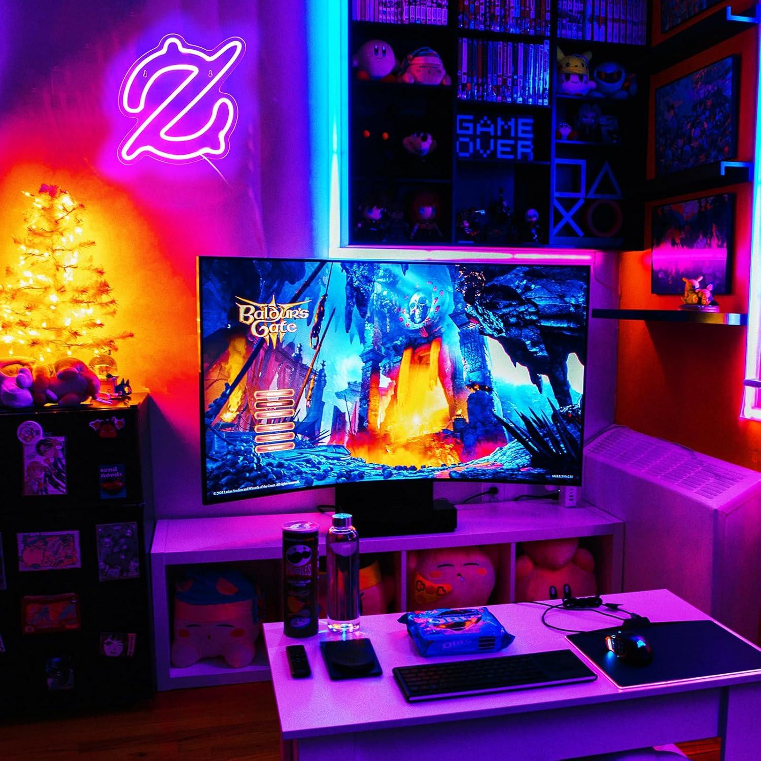 ゲーミング学者ネオンサイン USB電源 LED調光可能ネオン - Neon Sign Party のレビューと価格
