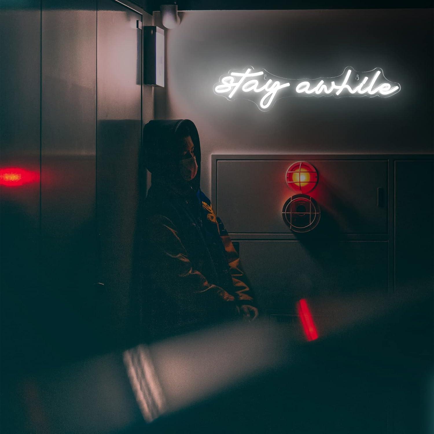 しばらく滞在してみてください ネオンサイン USB調光可能L - Neon Sign Party のレビューと価格