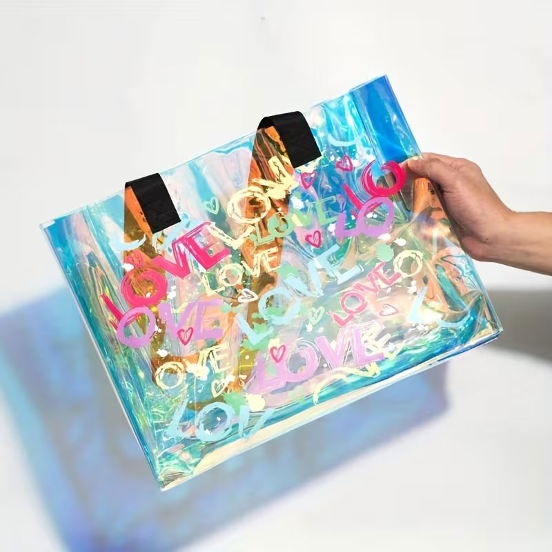 ファッショナブルなレーザープリントのハンドバッグ。PVCゼリ - Event & Party Supply のレビューと価格