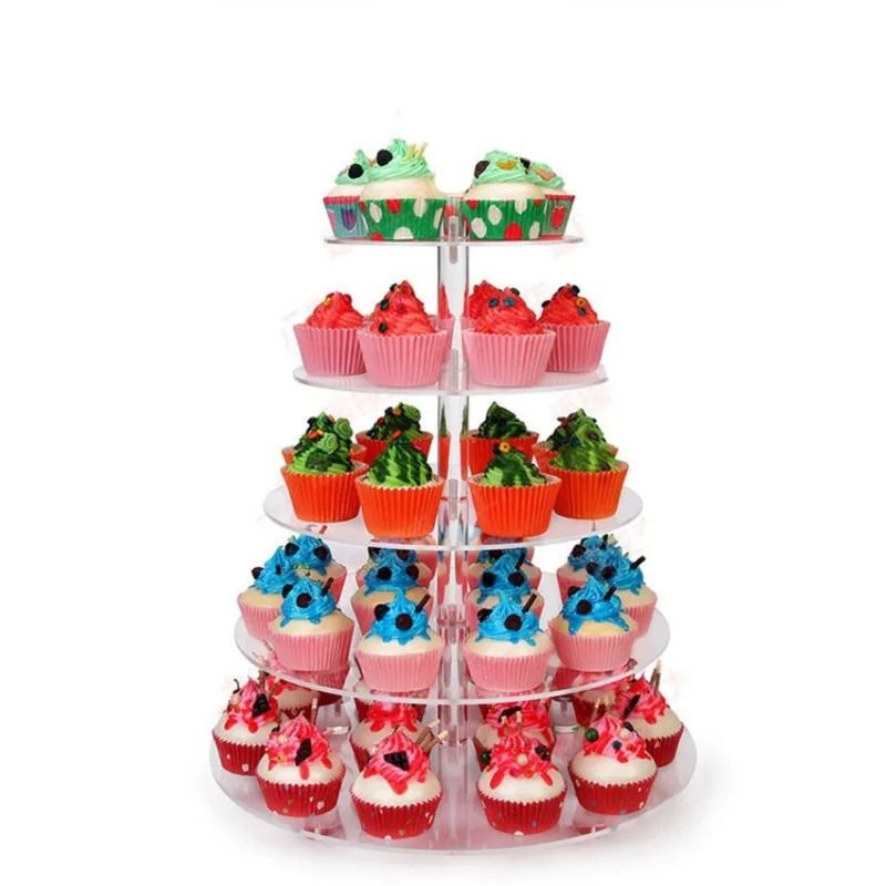 透明アクリル製3～5段カップケーキホルダー 大容量デザートデ - Cupcake Stand Tier のレビューと価格