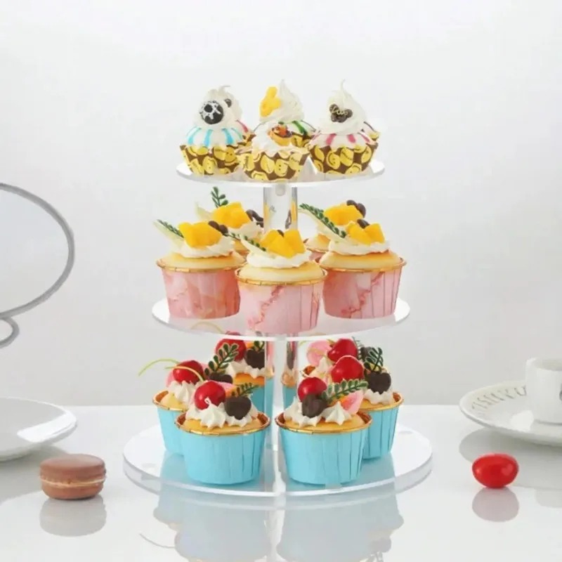 透明アクリル製3～5段カップケーキホルダー 大容量デザートデ - Cupcake Stand Tier のレビューと価格