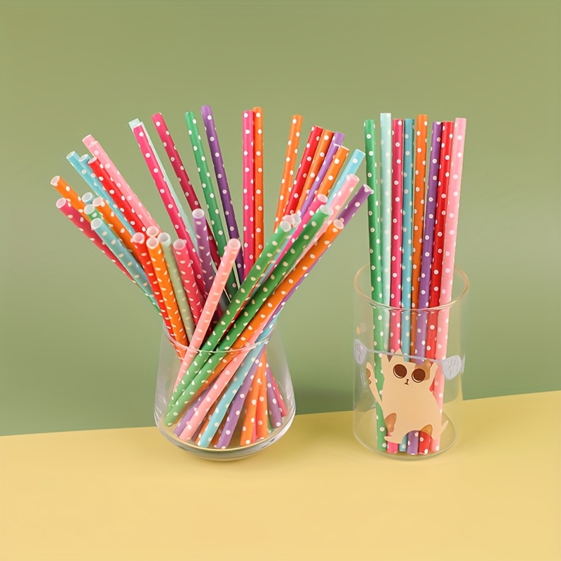 バー、誕生日、結婚式、パーティーに適したカラフルな使い捨て紙 - Paper Straw Color のレビューと価格