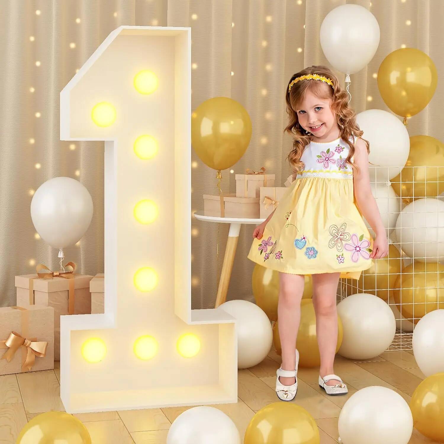 巨大な数字LEDライト 子供の誕生日パーティー 結婚記念日デ - Led Balloon Light のレビューと価格