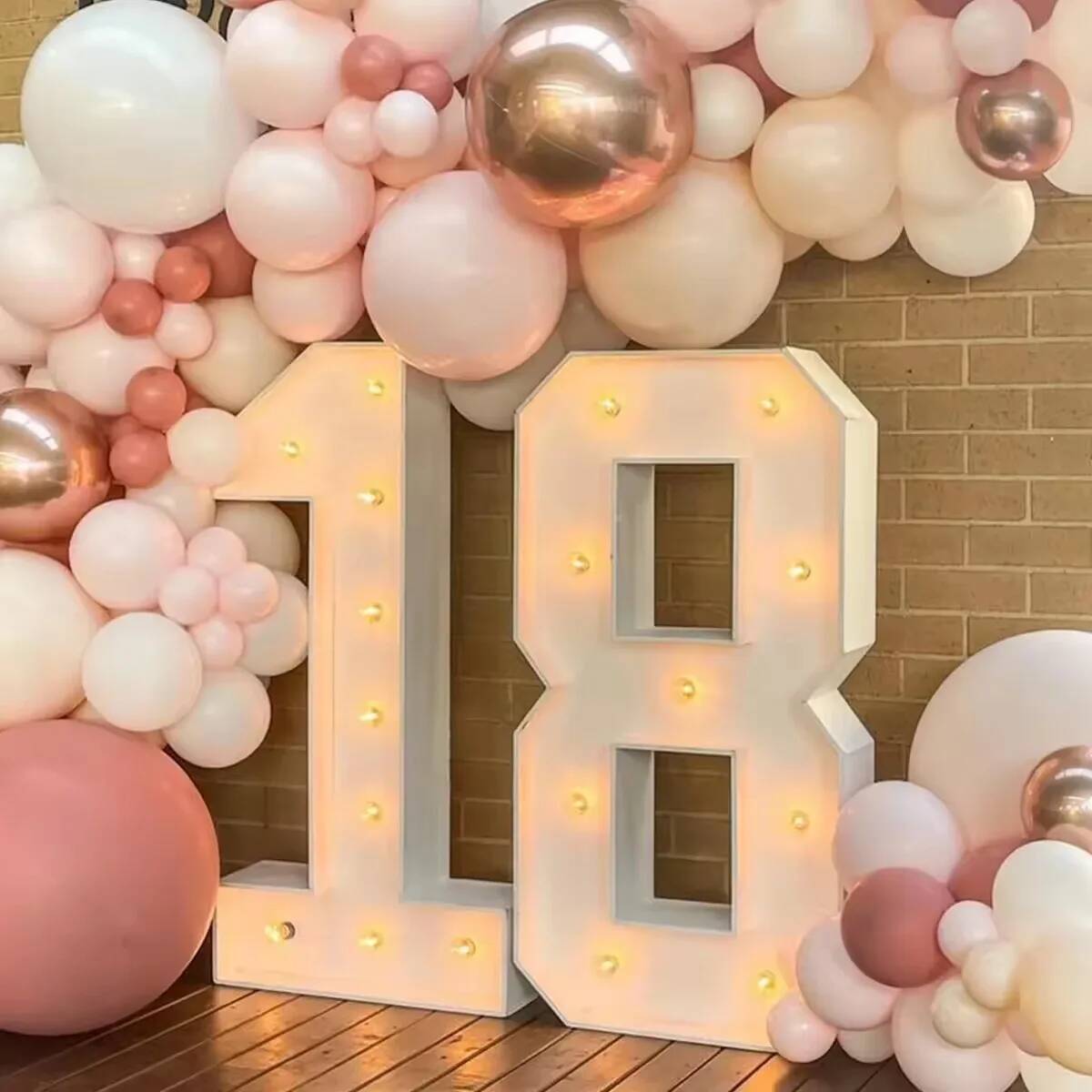 巨大な数字LEDライト 子供の誕生日パーティー 結婚記念日デ - Led Balloon Light のレビューと価格