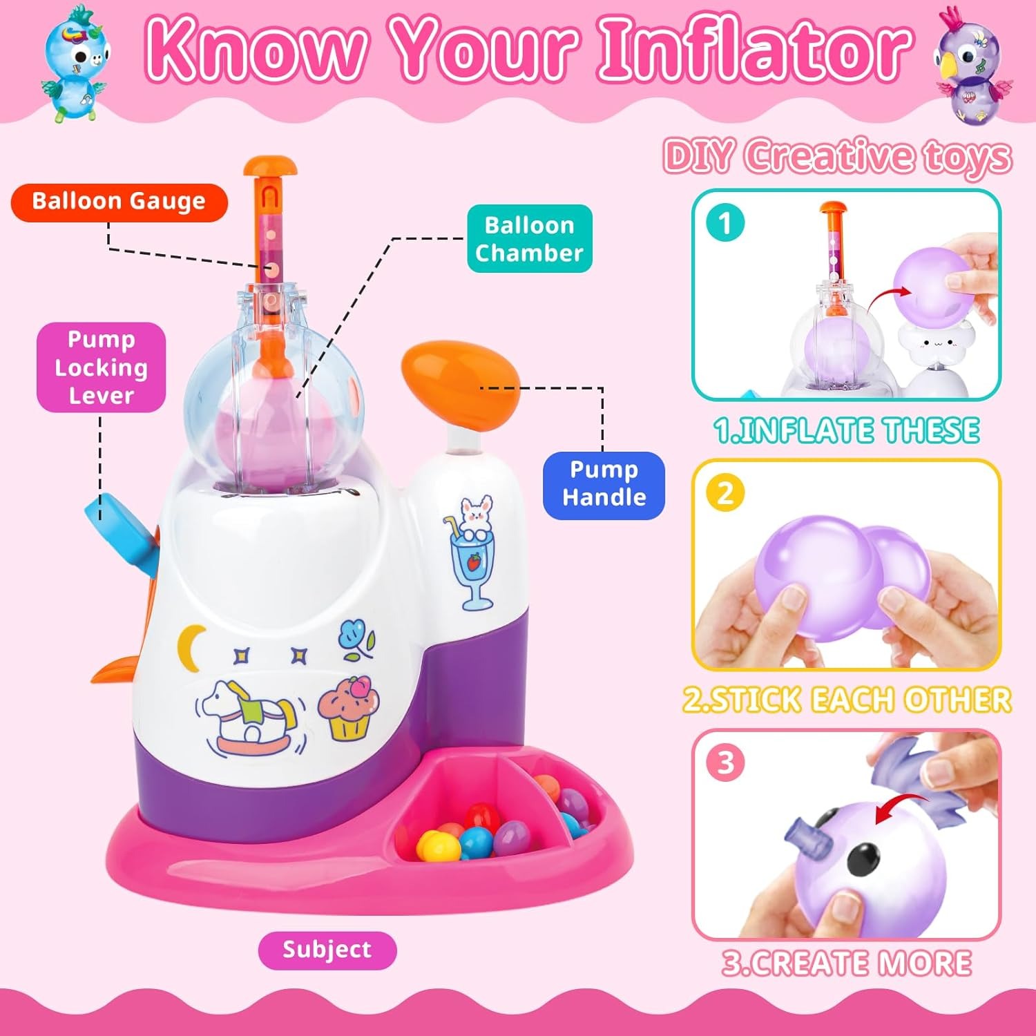 DIYバルーンアニマルキット（ポンプ付き） 多色バルーンアク - Balloon Pump Hand のレビューと価格